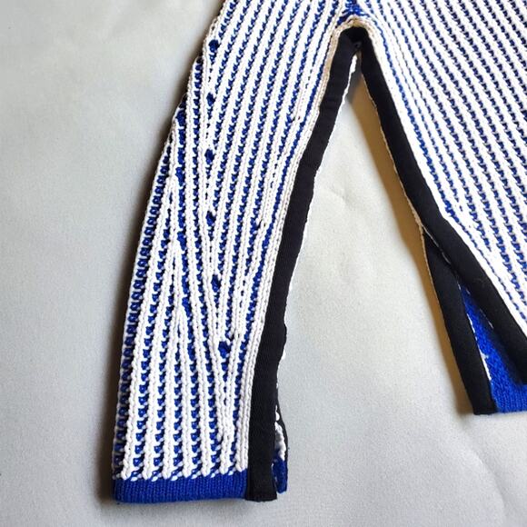 NWT$495 3.1 Phillip Lim Two-Tone Ribbed Knit White Blue Pullover Sweater Top XS - Picture 9 of 16